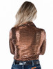Copper Shimmer with Copper Sequins Pullover Button Up