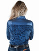 Navy & Blue Paisley Jersey with Blue Satin Pullover Button Up with Cowgirl Tuff logo
