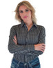 Black Structured Plaid Pullover Button Up