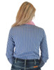 Blue & White Structured Pin Stripes Pullover Button Up