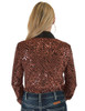 Copper Sequin Swirls on Black Jersey Pullover Button Up  with Black Satin collar