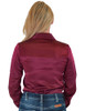 Burgundy Satin Pullover Button Up