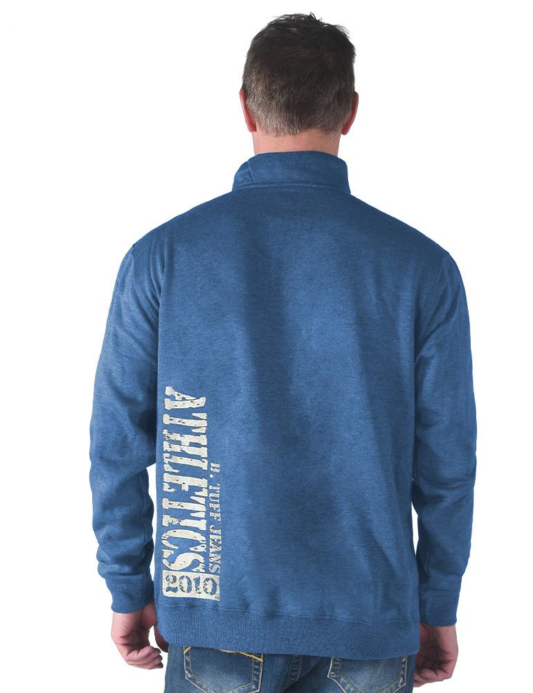 Tuff Athletics print unisex half zip sweatshirt (royal blue