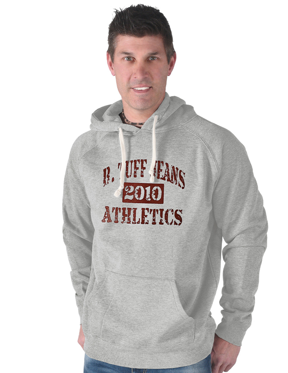 B. Tuff Athletics print unisex hooded sweatshirt (ash)