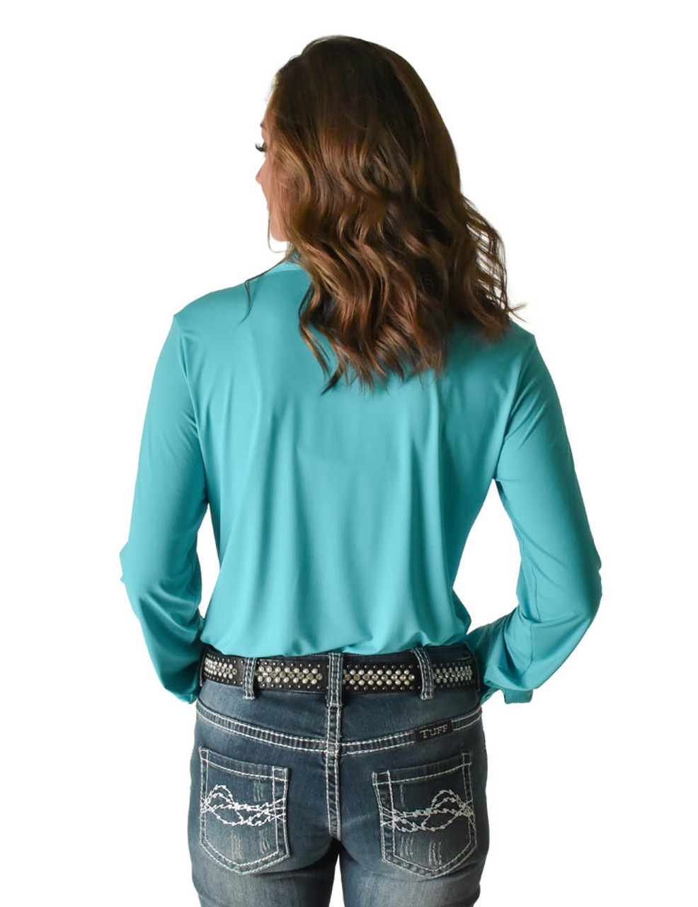 Breathe Instant Cooling pullover button up (turquoise) - Cowgirl Tuff Co. &  B. Tuff Jeans