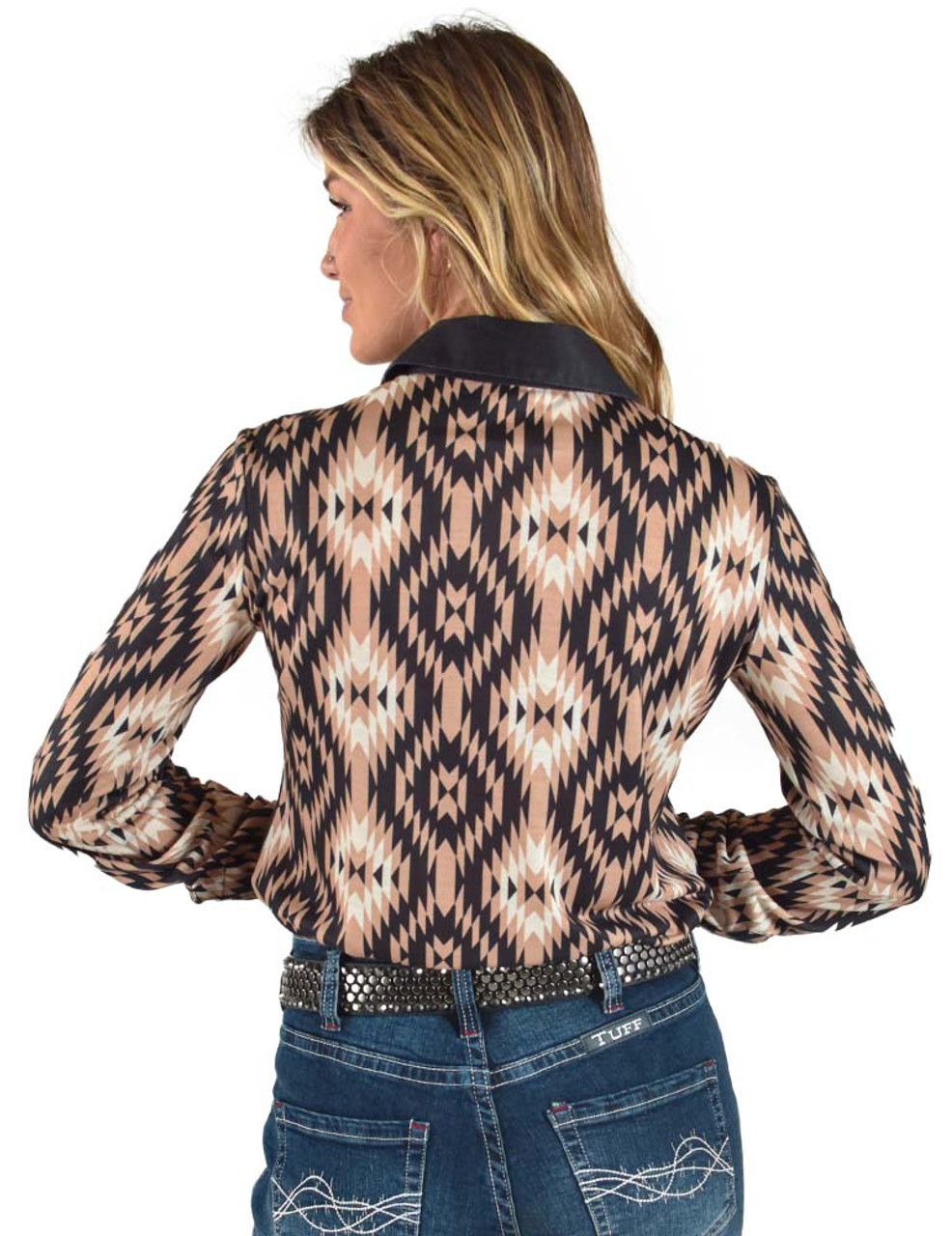 Pullover Button-Up (Earth tone Aztec Mid-weight Stretch Jersey ...