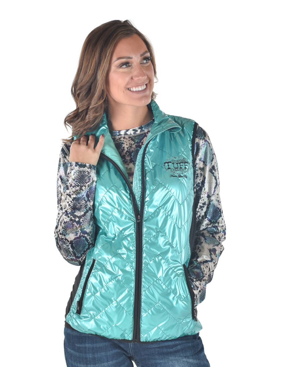 Vest (Turquoise Mid-weight With Black Embroidery Logos
