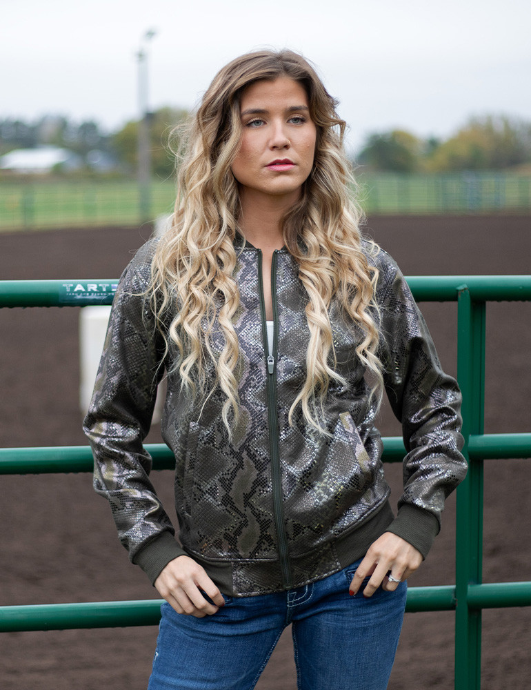 Jacket (Green Snakeskin Mid-weight Stretch) Cowgirl Tuff B