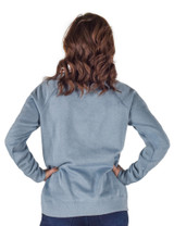 Mornings Are Bull Navy Print Ladies Fit Crew Neck (Light Blue)