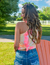 Flowy Tank Top (Pink And Yellow Sherbet Lightweight Stretch Jersey) Flowy Tank Top (Pink And Yellow Sherbet Lightweight Stretch Jersey)