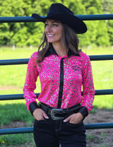 Cowgirl Tuff Pullover Arena Shirt - Soft Pink Iridescent Chrome main image 1