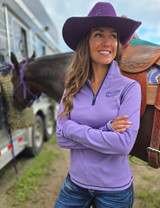 Lavendar Fleece Stretch 1/4 Cadet Zip
