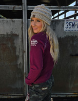 Long Sleeve Baseball Tee (Burgundy Fleece Heavy Weight Medium Stretch)