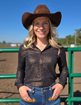Pullover Button Up (Cocoa Brown Shimmer Medium Weight and Medium Stretch)