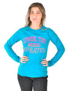 Tuff Athletics Women's Blue Snake Patterned Long Sleeve Shirt