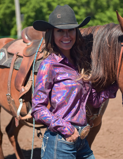 Pullover Button Up (Fuchsia Metallic Shimmer Lightweight Stretch Jersey) Pullover Button Up (Fuchsia Metallic Shimmer Lightweight Stretch Jersey)