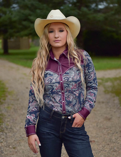 Pullover Button Up (Paisley And Burgundy Stretch Jersey) Pullover Button Up (Paisley And Burgundy Stretch Jersey)