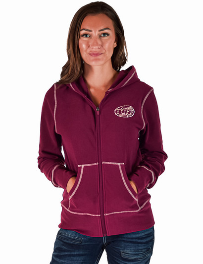 Full Zip (Burgundy Fleece Heavy Weight Medium Stretch)