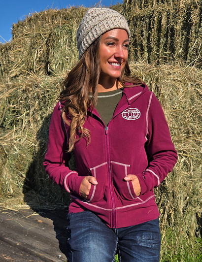Full Zip (Burgundy Fleece Heavy Weight Medium Stretch)