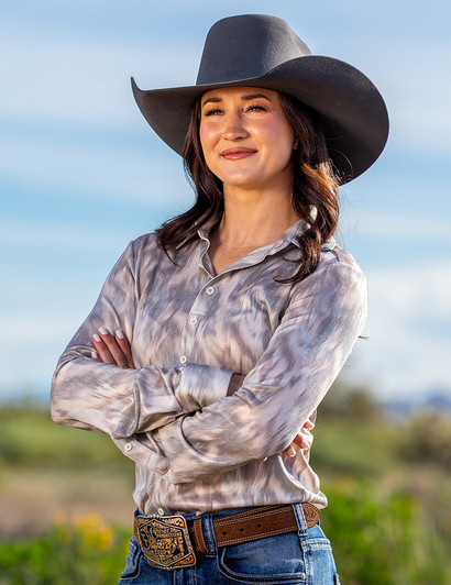 Gray & Cream Smoke Jersey Pullover Button Up lightweight with medium stretch