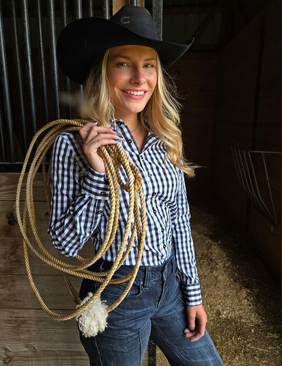 Navy Structured Plaid Pullover Button Up