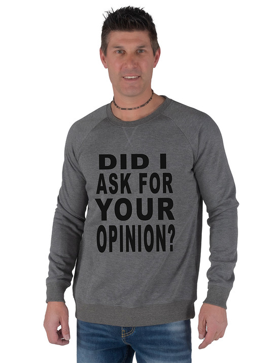 Ask my Opinion print unisex crew-neck (heather gray)