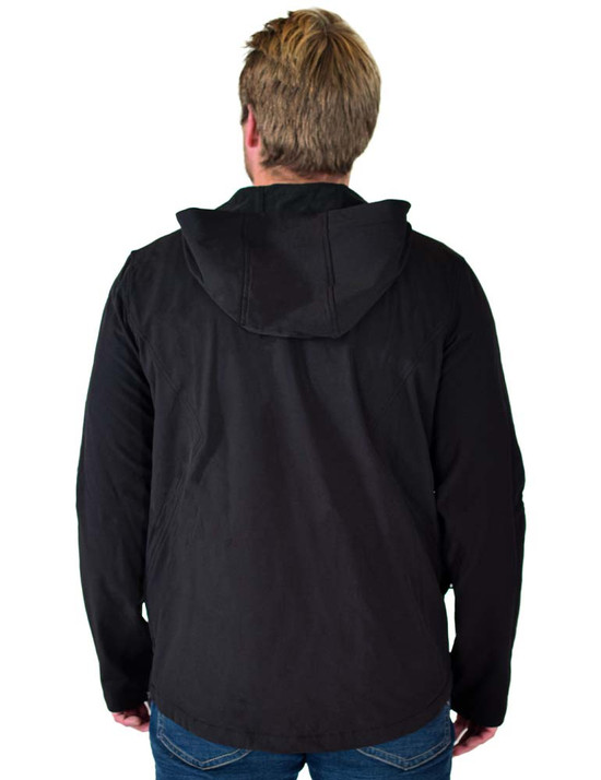 Men's black microfiber pullover jacket