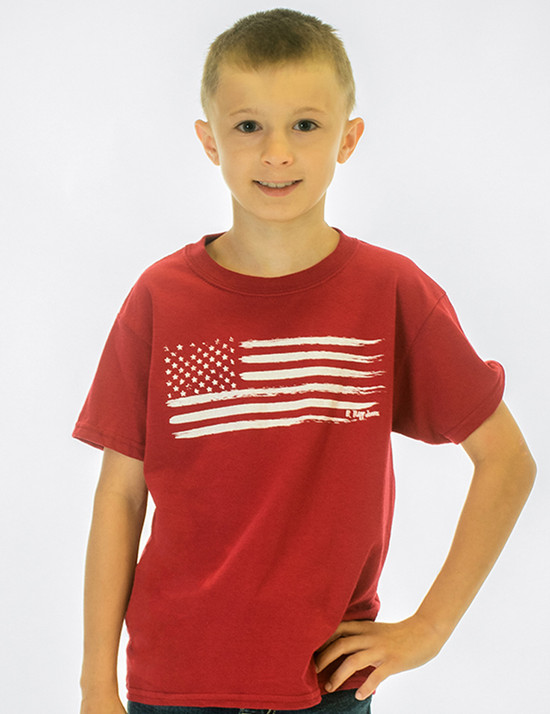 Boy's Crewneck Tee with U.S. Flag Print