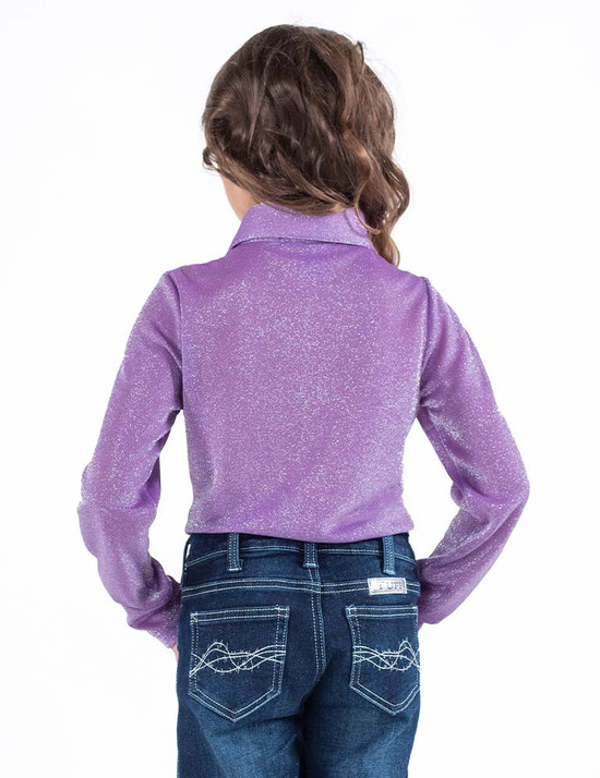 Girl's Pullover Button-Up (shimmery lilac)