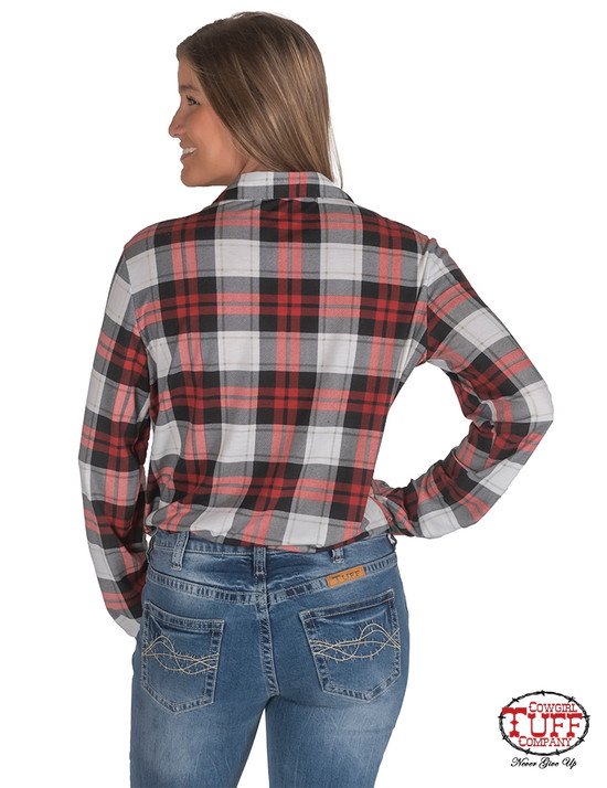 Pullover Button-Up (red plaid)