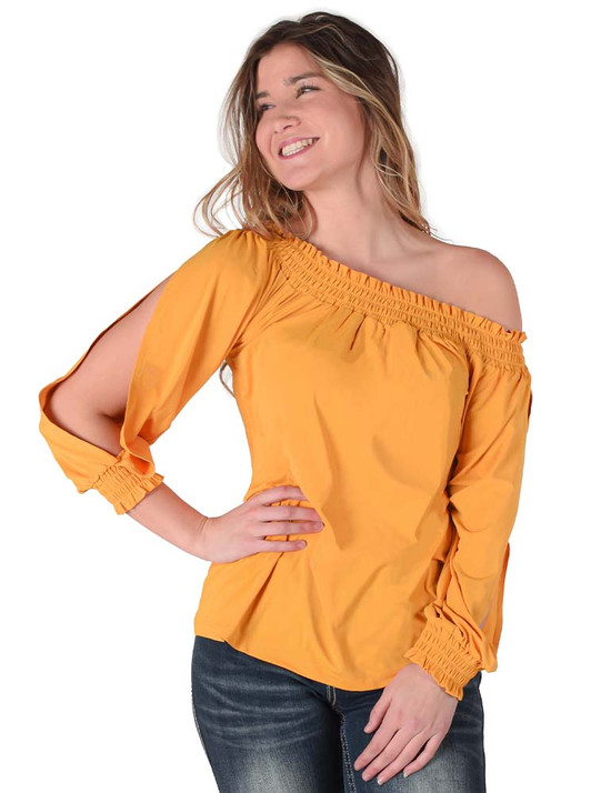 Breathe Instant Cooling UPF flowy blouse (gold)