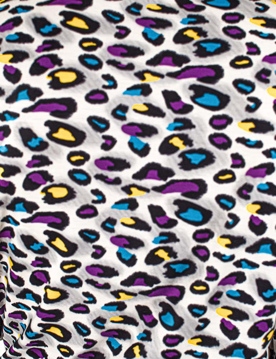 Pullover Button-Up (purple yellow turquoise leopard print)