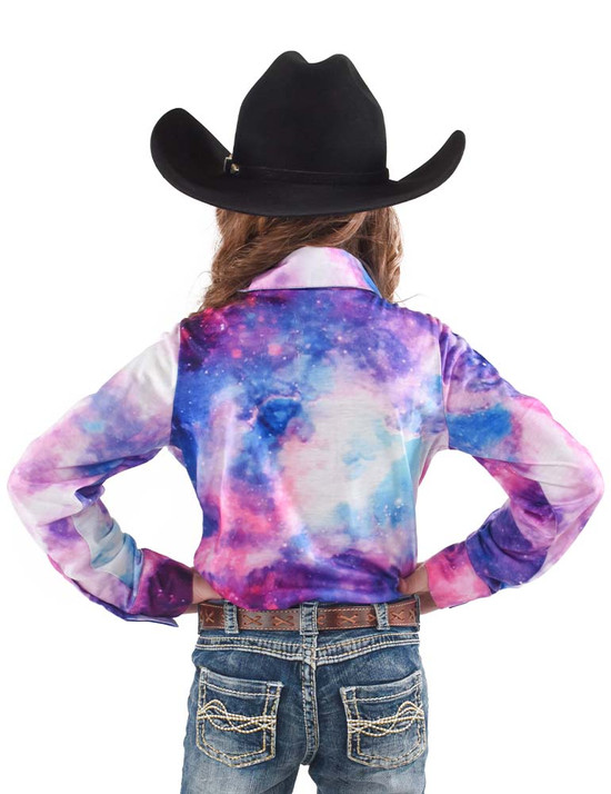 Girl's Pullover Button-Up (galaxy print)