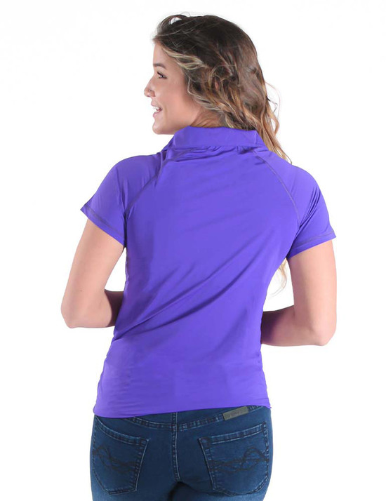 Breathe Instant Cooling UPF quarter zip short sleeve tee (purple)