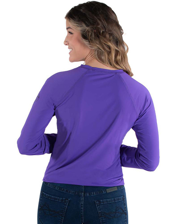 Breathe Instant Cooling UPF long sleeve raglan/baseball tee (purple)