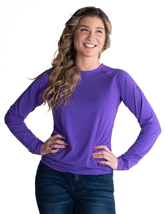 Breathe Instant Cooling UPF long sleeve raglan/baseball tee (purple)