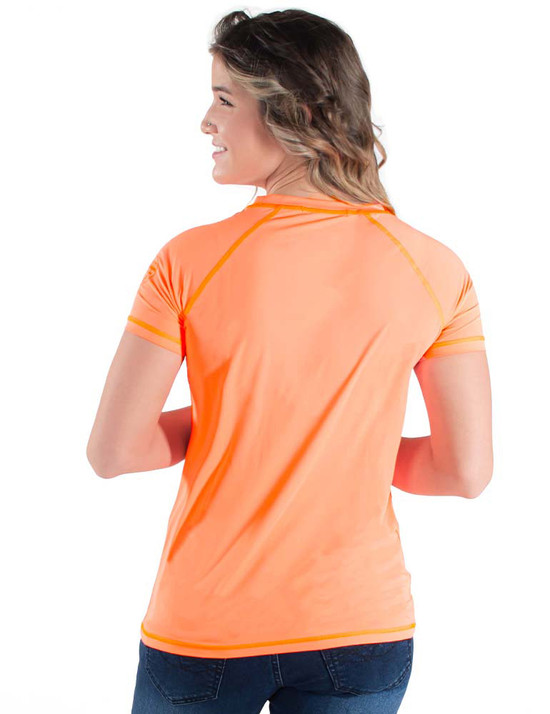 Breathe Instant Cooling UPF short sleeve raglan/baseball tee (tangerine)