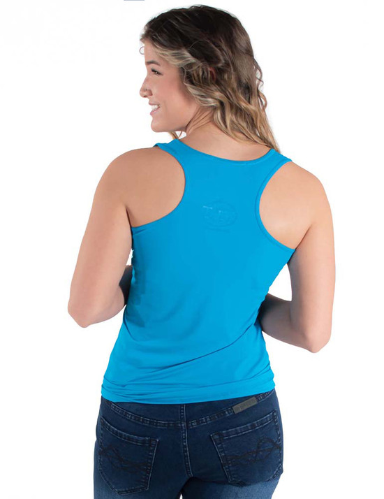 Breathe Instant Cooling UPF racerback tank (aqua)