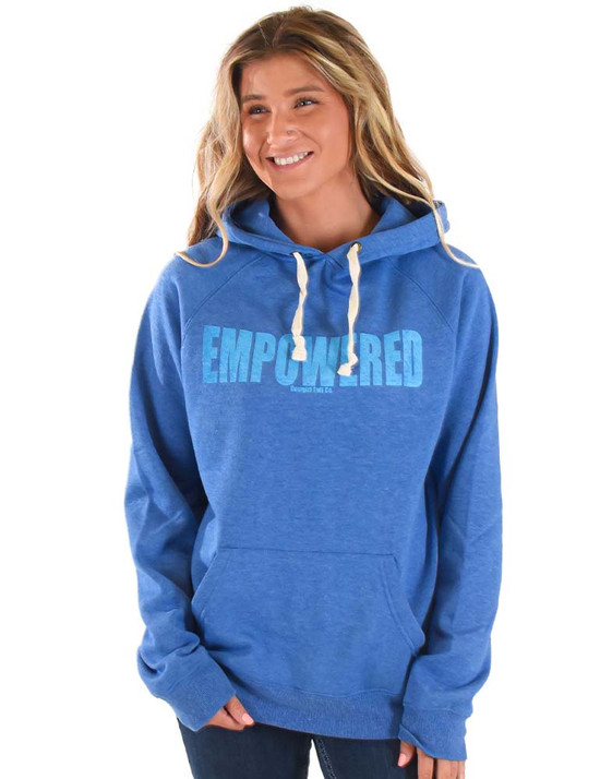 Empowered print UNISEX pullover hooded sweatshirt (royal blue)