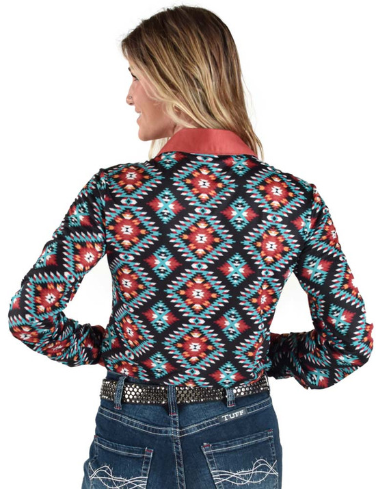 Pullover Button-Up (Colorful Aztec Mid-weight Stretch Jersey)