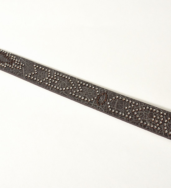 Brown Leather Belt with Rhinestone Studded Arrows and Antique Silver and Cooper Hardware
