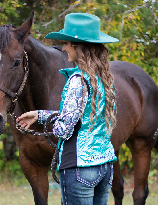 Vest (Turquoise  Mid-weight With Black Embroidery Logos)