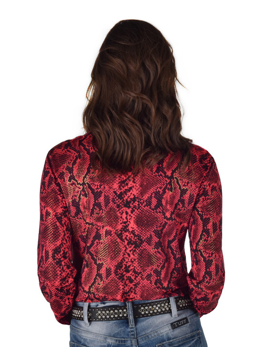 Pullover Button Up (Watermelon Snake print Lightweight Stretch Jersey)