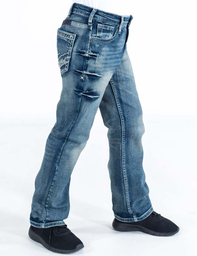 B Tuff Kids Boys Home Run Medium Wash Cotton Blend Jeans – The Western  Company