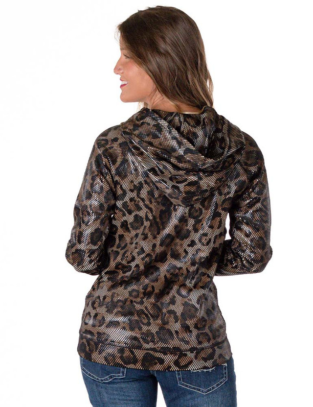 Quarter-Zip Hooded Sweatshirt (shiny leopard)