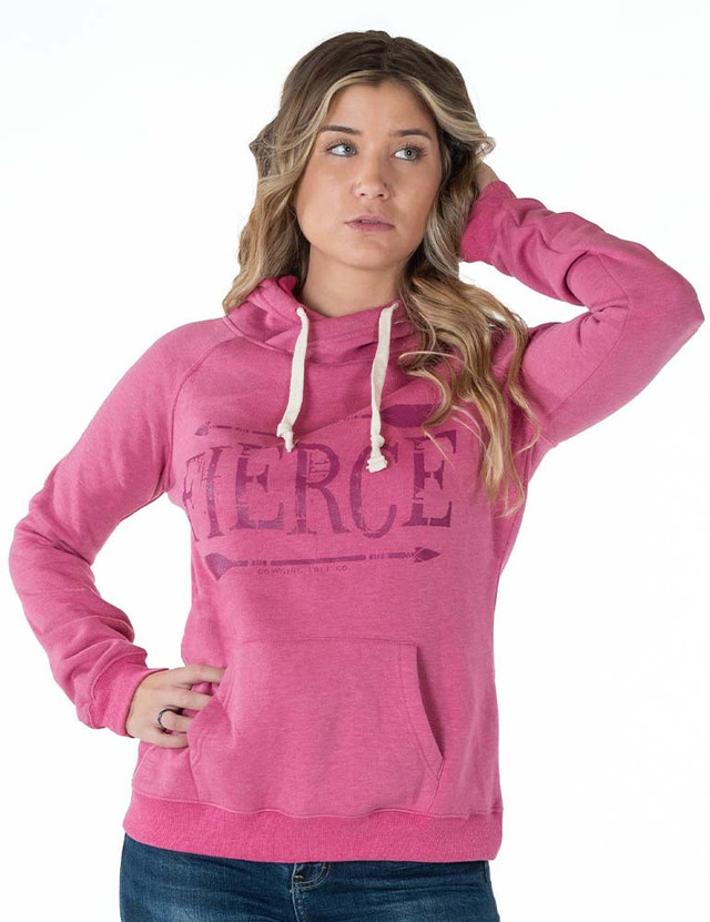 Fierce Print Junior Fit Hooded Sweatshirt (Fuchsia)