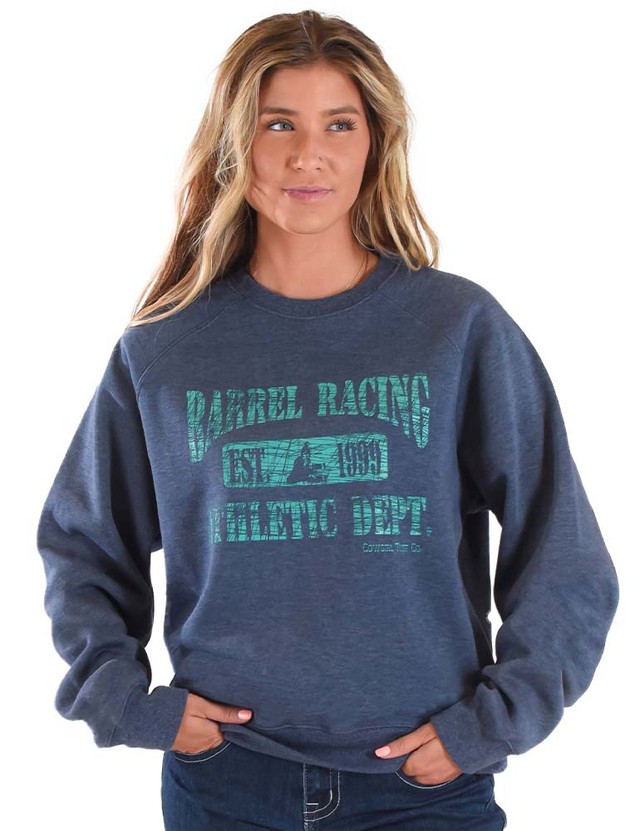 Barrel Racing Athletic Dept. Print Ladies Fit Crew-Neck Sweatshirt