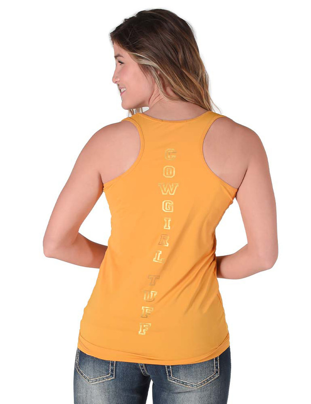 Breathe Tank Top - Strong Humble Bas A** (mustard with black print)