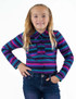 Girl's Pullover Button-Up (purple serape)