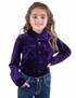 Girl's Pullover Button-Up (purple velvet)